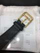 Perfect Replica Prada Black Leather Yellow Gold Buckle Belt For Sale (5)_th.jpg